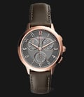 Fossil CH3099 Ladies Abilene Sport Chronograph Grey Dial Brown Leather Strap-0