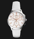 Fossil CH4000 Ladies Abilene Sport Chronograph White Dial White Leather Strap-0