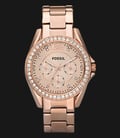 Fossil Riley ES2811 Multifunction Rose Gold Dial Rose Gold Stainless Steel Strap-0