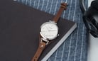 Fossil Georgia ES3060 Ladies Silver Dial Brown Leather Strap-5