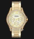 Fossil Riley ES3203 Gold Dial Gold Stainless Steel Strap-0