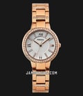 Fossil Virginia ES3284 Silver Dial Rose Gold Stainless Steel Bracelet Watch-0