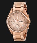 Fossil ES3352 Ladies Decker Chronograph Rose Gold Dial Rose Gold Stainless Steel Strap-0