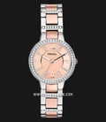 Fossil Virginia ES3405 Rose Gold Dial Dual Tone Stainless Steel Strap-0