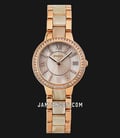 Fossil Virginia ES3716 Rose Tone & Horn Acetate Dial Dual Tone Stainless Steel With Ceramic Strap-0