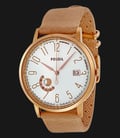 Fossil ES3751 Ladies Vintage Muse White Dial Sand Leather Strap-0