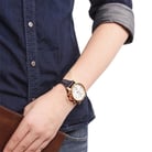 Fossil ES3838 Boyfriend Chronograph Silver Dial Blue Leather Strap Watch-5