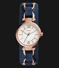 Fossil ES3857 Georgia White Dial Navy Blue Leather Ladies Watch-0
