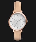 Fossil ES3868 Jacqueline Silver Dial Genuine Leather Strap Watch-0