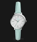 Fossil Mini Jacqueline ES3936 Ladies Silver Dial Green Leather Strap-0