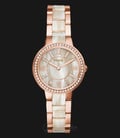 Fossil Virginia ES3965 Ladies White Mother Of Pearl Dial Rose Gold Stainless Steel Strap-0
