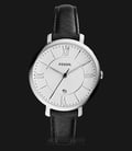 Fossil ES3972 Jacqueline Three-hand Silver Dial Black Leather Watch-0