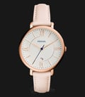 Fossil Jacqueline ES3988 White Dial Rosegold Blush Leather Strap-0