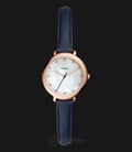 Fossil ES4083 Jacqueline Mini Pearl Dial Rosegold Blue Leather Strap Watch-0