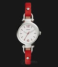 Fossil ES4119 Georgia White Dial Red Leather Strap Ladies Watch-0