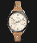 Fossil ES4175 Tailor Multifunction Beige Dial Tan Leather Strap Ladies Watch-0