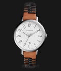 Fossil ES4208 Jacqueline Three-Hand Date White Dial Two-Tone Leather Watch-0