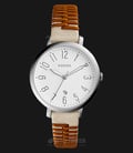 Fossil ES4209 Jacqueline Three-Hand Date Two Tone Leather Watch-0