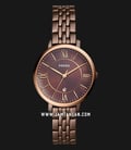 Fossil ES4275 Jacqueline Ladies Brown Dial Rose Gold Case Brown Stainless Steel Strap-0