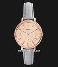 Fossil ES4304 Jacqueline Three-Hand Date Light Gray Leather Strap-0