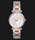 Fossil ES4342 Carlie Ladies White Dial Dual Tone Stainless Steel Strap-0