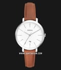 Fossil ES4368 Jacqueline White Dial Brown Leather Strap-0
