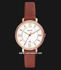 Fossil ES4413 Jacqueline Silver Dial Brown Leather Strap-0