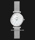 Fossil Carlie ES4432 Mini White Mother of Pearl Dial Mesh Strap-0