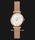Fossil Carlie ES4433 Ladies White Mother Of Pearl Dial Rose Gold Mesh Strap-0