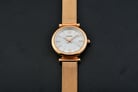 Fossil Carlie ES4433 Ladies White Mother Of Pearl Dial Rose Gold Mesh Strap-4