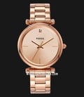 Fossil ES4441 The Carbon Ladies Rose Gold Dial Rose Gold Stainless Steel Strap-0