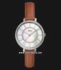 Fossil ES4454 Jocelyn Ladies White Mother of Pearl Dial Brown Leather Strap-0