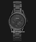 Fossil Riley ES4519 Black Dial Black Stainless Steel Strap-0