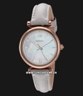 Fossil ES4529 Carlie Mini Ladies Mother Of Pearl Dial Grey Leather Strap-0