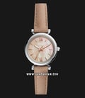 Fossil ES4530 Carlie Mini Mother Of Pearl Dial Brown Leather Strap-0