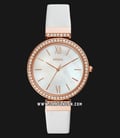 Fossil ES4581 Madeline Ladies White Mother of Pearl Dial White Leather Strap-0