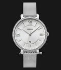 Fossil Jacqueline ES4627 Crystal Silver Dial Mesh Strap-0