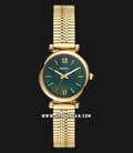Fossil ES4645 Carlie Mini Ladies Green Dial Gold Stainless Steel Strap-0