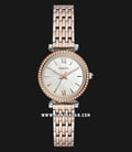Fossil Carlie Mini ES4649 Ladies White Mother Of Pearl Dial Dual Tone Stainless Steel Strap-0