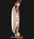 Fossil ES4683 Lyric Ladies Pink with Rose Gold Accent Dial Brown Croco Leather Strap-1