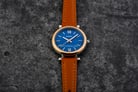 Fossil Carlie ES4701 Mini Ladies Blue Mother Of Pearl Dial Tan Leather Strap-4