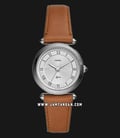 Fossil Lyric ES4706 Ladies Silver Dial Brown Leather Strap-0