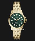Fossil FB-01 ES4746 Ladies Green Dial Gold Stainless Steel Strap-0