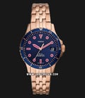 Fossil FB-01 ES4767 Ladies Blue Dial Rose Gold Tone Stainless Steel Strap-0