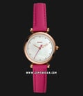 Fossil Carlie Mini ES4827 Ladies White Dial Pink Leather Strap-0