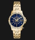 Fossil FB-01 ES5059 Ladies Blue Dial Gold Stainless Steel Strap-0