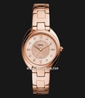 Fossil Gabby ES5070 Ladies Rose Gold Dial Rose Gold Stainless Steel Strap-0