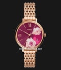 Fossil Jacqueline ES5078 Red Dial Rose Gold Stainless Steel Strap-0