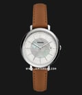 Fossil Jacqueline ES5090 Solar Mother Of Pearl Dial Brown Leather Strap-0