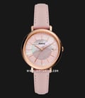 Fossil Jacqueline ES5092 Ladies Solar Pink Mother Of Pearl Dial Pink Leather Strap-0